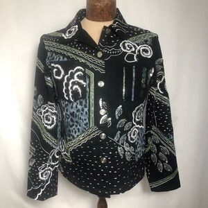 - - Womens Decorative Black Jacket. Size 10.
